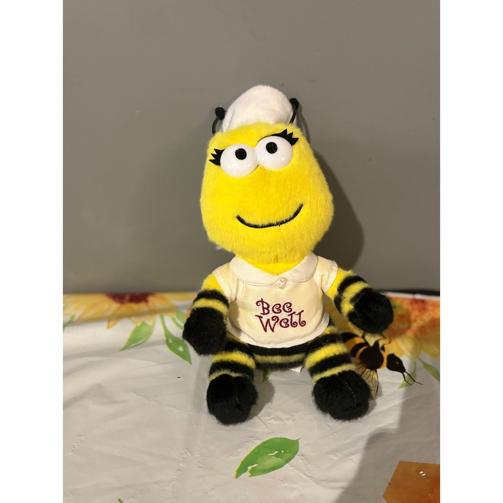 Teleflora Bee Well Plush Bumble Bee Nurse Stuffed Animal Get Well Gift Yellow